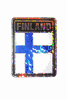 FINLAND SQUARE COUNTRY FLAG METALLIC BUMPER STICKER DECAL .. SIZE 3" X 4" INCHES .. NEW