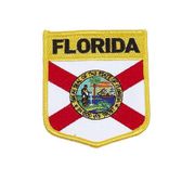 FLORIDA USA SHIELD FLAG IRON ON PATCH CREST BADGE 3 X 3 1/2 INCHES ... NEW