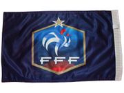 FRANCE 12" X 18" INCHES FFF LOGO HIGH QUALITY FLAG WITH SLEAVE WITHOUT STICK .. FIFA SOCCER WORLD CUP .. NEW