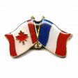 FRANCE / CANADA COUNTRY FLAG  SMALL METAL FRIENDSHIP LAPEL PIN BADGE . NEW