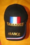 FRANCE COUNTRY FLAG BLACK EMBROIDERED HAT CAP ... FIFA WORLD CUP SOCCER FOOTBALL .. NEW