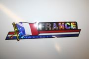 FRANCE COUNTRY FLAG LONG METALIC CAR AUTOMOBILE BUMPER STICKER DECAL EMBLEM . FIFA WORLD CUP SOCCER FOOTBALL .. NEW