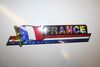 FRANCE COUNTRY FLAG LONG METALIC CAR AUTOMOBILE BUMPER STICKER DECAL EMBLEM . FIFA WORLD CUP SOCCER FOOTBALL .. NEW