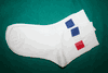 FRANCE COUNTRY FLAG PAIR OF WHITE HIGH QUALITY DRESS SOCKS .. 2 SIZES AVAILABLE .. MEN'S & WOMEN'S .. NEW IN PACKAGE 