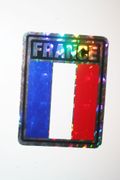 FRANCE SQUARE COUNTRY FLAG METALLIC BUMPER STICKER DECAL .. SIZE 3" X 4" INCHES .. NEW