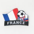 FRANCE SOCCER BALL FOOTBALL IRON ON EMBROIDERED PATCH CREST BADGE .. NEW