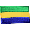 GABON COUNTRY FLAG SMALL IRON-ON EMBROIDERED PATCH CREST BADGE 