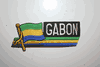 GABON COUNTRY FLAG WORD IRON ON PATCH CREST BADGE .. NEW