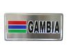 GAMBIA COUNTRY FLAG SMALL METAL  LICENSE PLATE STICKER DECAL EMBLEM . NEW