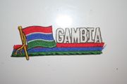 GAMBIA COUNTRY FLAG WORD IRON-ON PATCH CREST BADGE . NEW