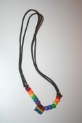 GAY & LESBIAN RAINBOW PRIDE FLAG METAL NECKLACE CHOKER . NEW