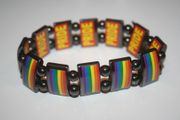 GAY & LESBIAN RAINBOW PRIDE METAL SPORTS BRACELET WRISTBAND .. NEW