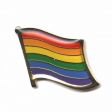 GAY & LESBIAN RAINBOW PRIDE SQUARE SMALL METAL LAPEL PIN BADGE .. NEW