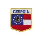 GEORGIA USA SHIELD FLAG IRON ON PATCH CREST BADGE 3 X 3 1/2 INCHES ... NEW