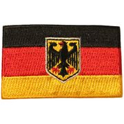 GERMANY COUNTRY FLAG SMALL EAGLE PATCH CREST BADGE ... IRON-ON DEUTSCHLAND ... NEW