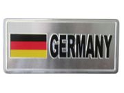 GERMANY COUNTRY FLAG SMALL METAL LICENSE PLATE DECAL STICKER EMBLEM ... DEUTSCHLAND .. NEW