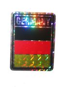 GERMANY SQUARE COUNTRY FLAG METALLIC BUMPER STICKER DECAL .. SIZE 3" X 4" INCHES .. NEW