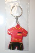GERMANY RED COUNTRY FLAG SOCCER JERSEY KEYCHAIN .. FOOTBALL FUSSBALL .. NEW