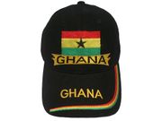 GHANA BLACK COUNTRY FLAG EMBOSSED HAT CAP .. NEW