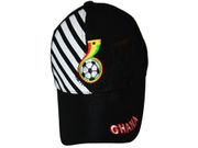 GHANA BLACK WITH WHITE STRIPES FLEXFIT HAT CAP .. FIFA SOCCER WORLD CUP .. NEW