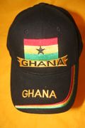 GHANA COUNTRY FLAG BLACK EMBROIDERED HAT CAP .. NEW
