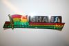 GHANA COUNTRY FLAG LONG METALIC CAR AUTOMOBILE BUMPER STICKER .. FIFA WORLD CUP SOCCER FOOTBALL . NEW