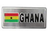 GHANA COUNTRY FLAG SILVER LICENSE PLATE STICKER ... NEW