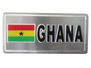 GHANA COUNTRY FLAG SILVER LICENSE PLATE STICKER ... NEW