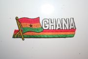 GHANA COUNTRY FLAG WORD IRON-ON PATCH CREST BADGE . NEW