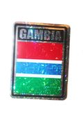 GAMBIA SQUARE COUNTRY FLAG METALLIC BUMPER STICKER DECAL .. SIZE  3" X 4" INCHES .. NEW