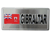 GIBRALTAR COUNTRY FLAG SMALL METAL LICENSE PLATE DECAL STICKER EMBLEM .. NEW