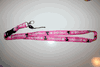 GIRLFRIENDS PINK KITTY CAT LANYARD KEYCHAIN PASSHOLDER .. GIRL FRIENDS .. NEW