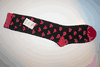 GIRLS KIDS CHILDS YOUTHS BLACK WITH PINK HEARTS KNEE HIGH SOCKS .. SIZE 13-3 ... 8-10 YEARS OLD .. NEW