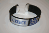 GREECE BLACK SUPER THICK COUNTRY FLAG FLEXIBLE BRACELET WRISTBAND .. NEW