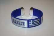 GREECE BLUE SUPER THICK COUNTRY FLAG FLEXIBLE BRACELET WRISTBAND .. GREEK HELLAS .. NEW