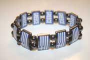 GREECE COUNTRY FLAG FLEXIBLE METAL REVERSIBLE BRACELET ... FIFA WORLD CUP SOCCER FOOTBALL ...NEW