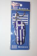 GREECE COUNTRY FLAG SHOE SANDLE KEYCHAIN .. HELLAS .. NEW
