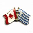 GREECE HELLAS / CANADA COUNTRY FLAG SMALL METAL FRIENDSHIP LAPEL PIN BADGE . NEW