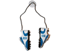 GREECE HELLAS WHITE BLUE HANGING SHOES CLEAT WITH SUCTION CUP 5" X 2.5" INCHES FIFA SOCCER WORLD CUP.. NEW