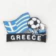 GREECE SOCCER BALL FOOTBALL IRON ON EMBROIDERED PATCH CREST BADGE .. HELLAS .. NEW