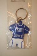GREECE SOCCER JERSEY BLUE KEYCHAINS  FIFA WORLD CUP FOOTBALL ...NEW