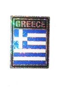 GREECE SQUARE COUNTRY FLAG METALLIC BUMPER STICKER DECAL .. SIZE 3" X 4" INCHES .. NEW