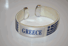 GREECE WHITE SUPER THICK COUNTRY FLAG FLEXIBLE BRACELET WRISTBAND .. NEW