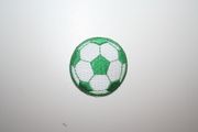 GREEN & WHITE SOCCER BALL FOOTBALL  IRON ON EMBROIDERED PATCH CREST BADGE .. NEW