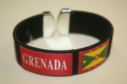 GRENADA BLACK SUPER THICK COUNTRY FLAG FLEXIBLE BRACELET WRISTBAND .. NEW