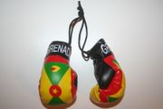 GRENADA COUNTRY FLAG PAIR OF MINIATURE BOXING GLOVES FOR YOUR CAR... NEW