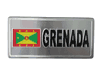 GRENADA COUNTRY FLAG SMALL METAL LICENSE PLATE STICKER DECAL EMBLEM ..NEW