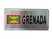 GRENADA COUNTRY FLAG SMALL METAL LICENSE PLATE STICKER DECAL EMBLEM ..NEW