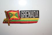 GRENADA COUNTRY FLAG WORD IRON ON PATCH CREST BADGE . NEW