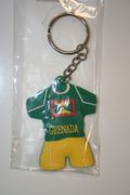 GRENADA GREEN SOCCER JERSEY KEYCHAIN ... FIFA WORLD CUP FOOTBALL .. NEW